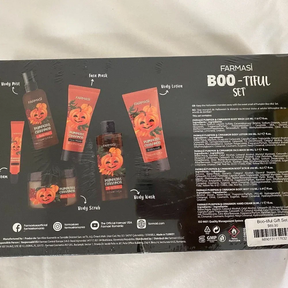 NWT Farmasi Bootiful Set Fall Sent Pumpkin & Cinnamon